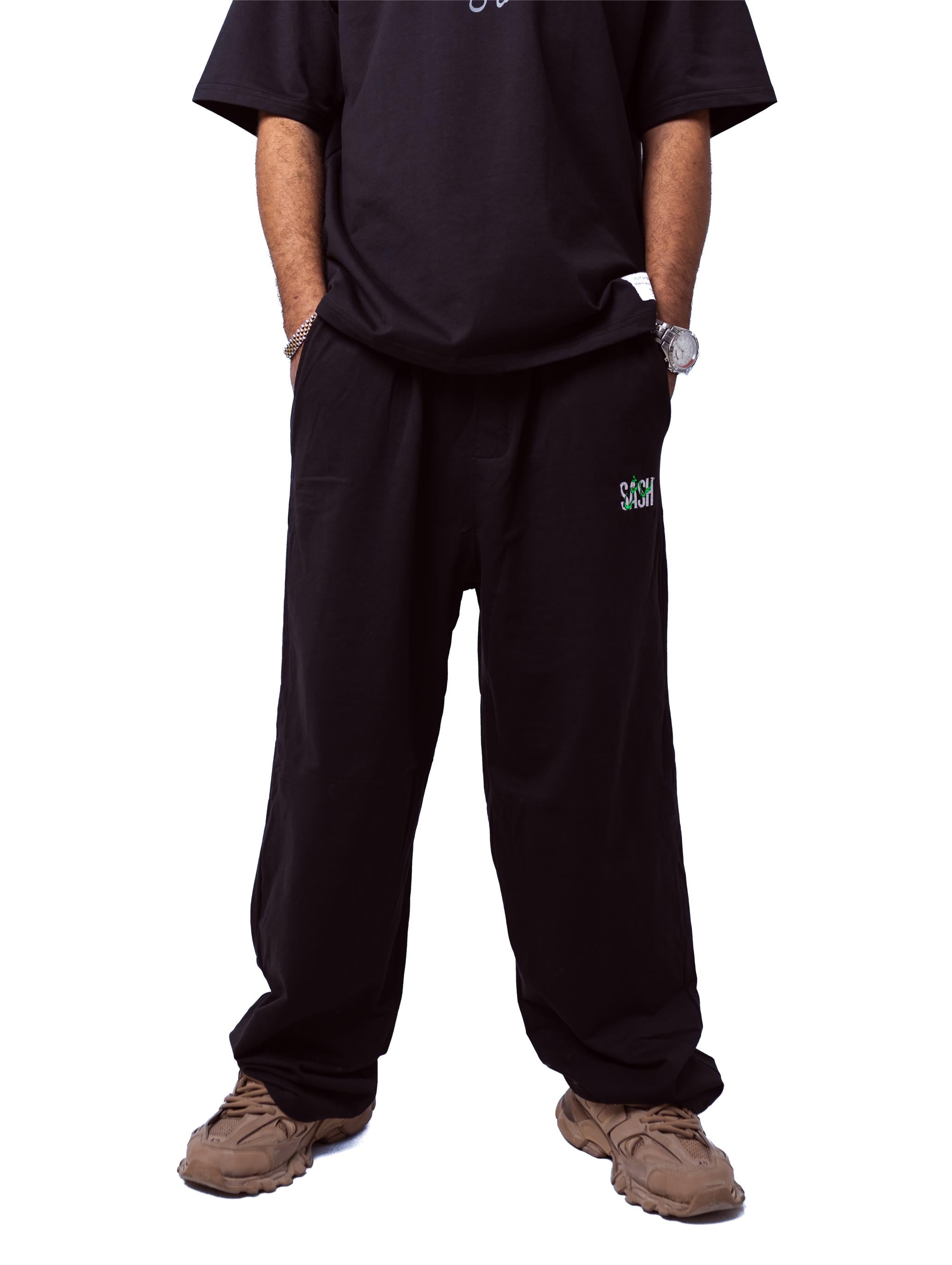Black Sweatpants Printed