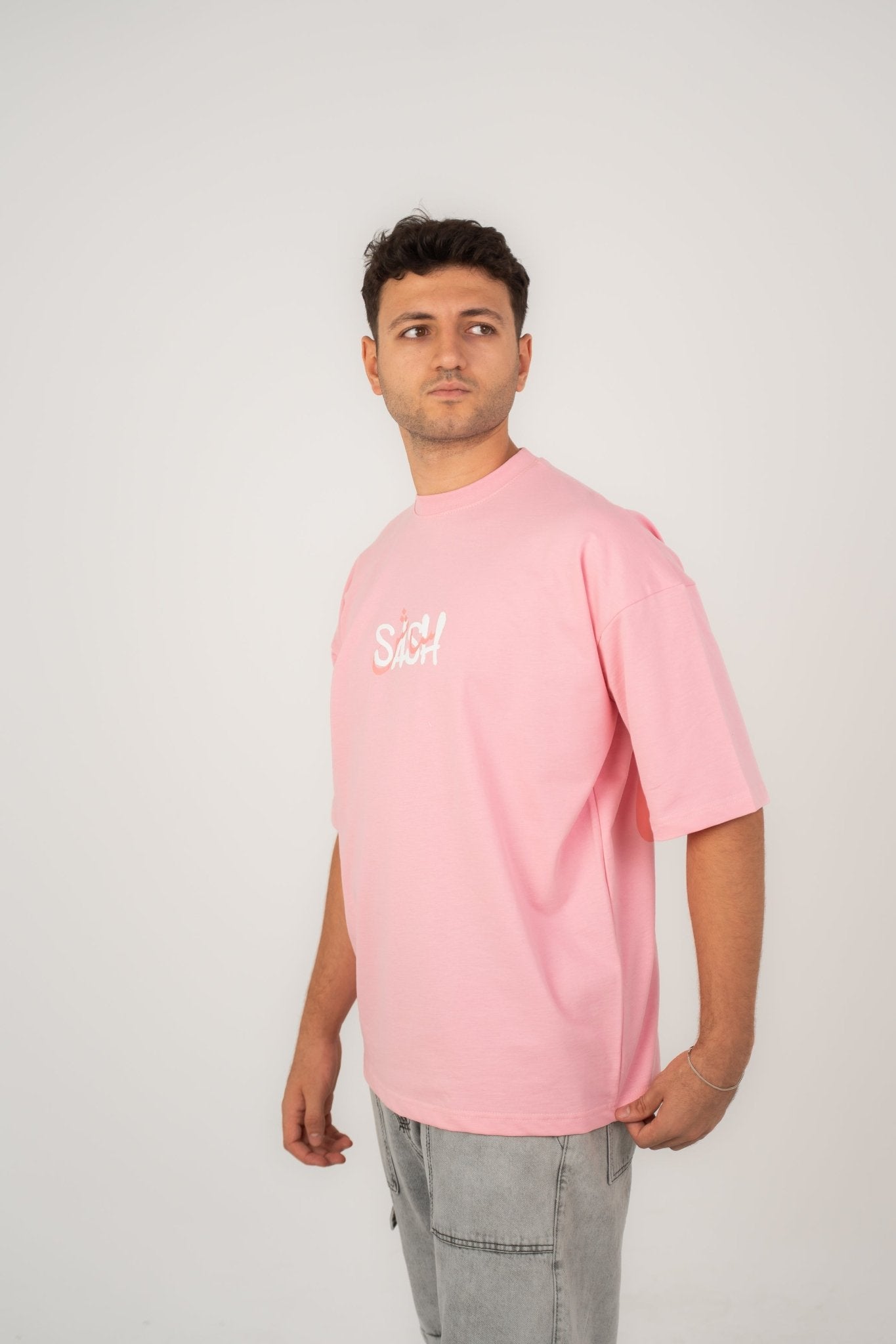 White Pinky loly | Oversized T-Shirt by Sash - Clothing