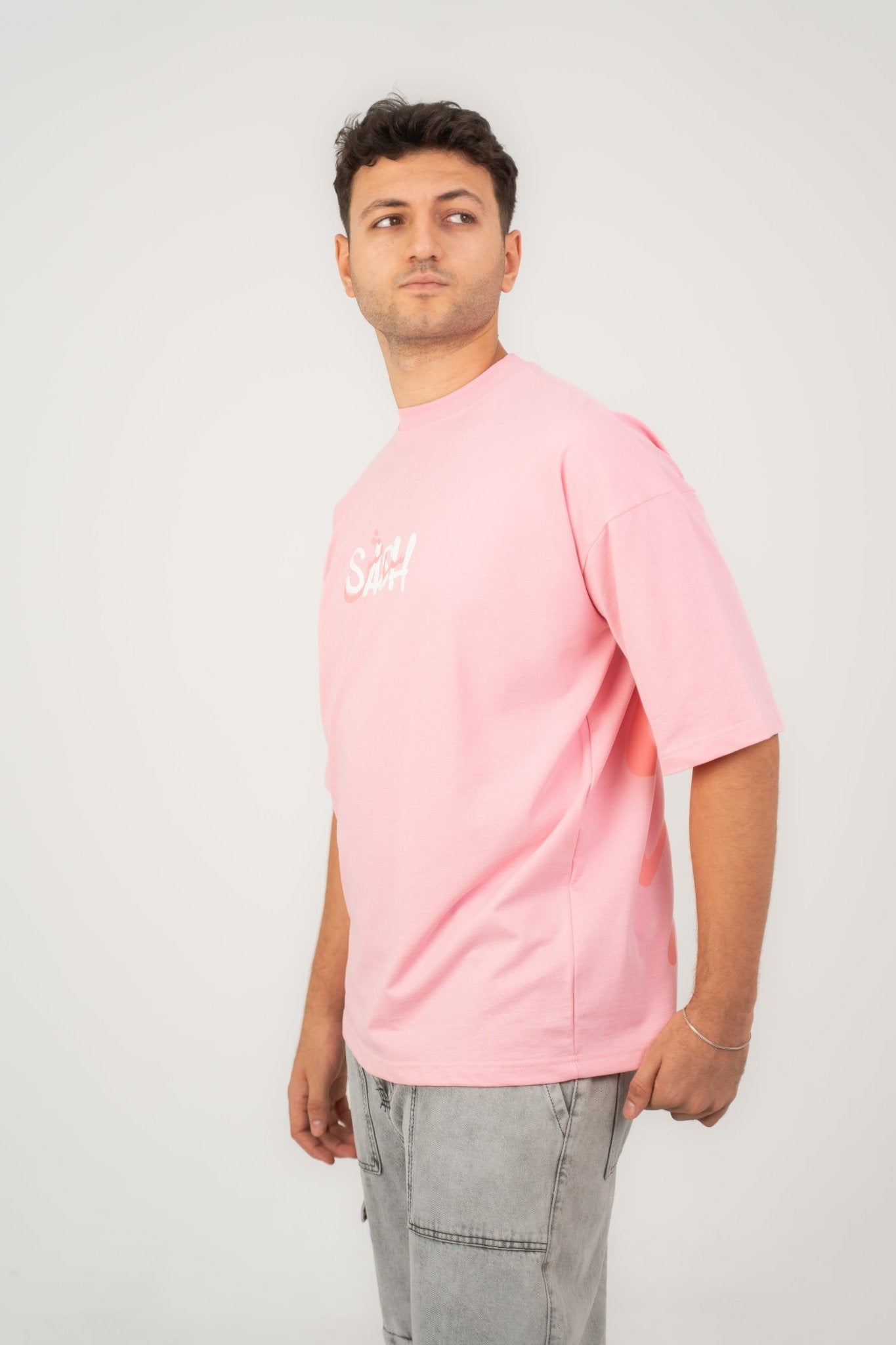 White Pinky loly | Oversized T-Shirt by Sash - Clothing