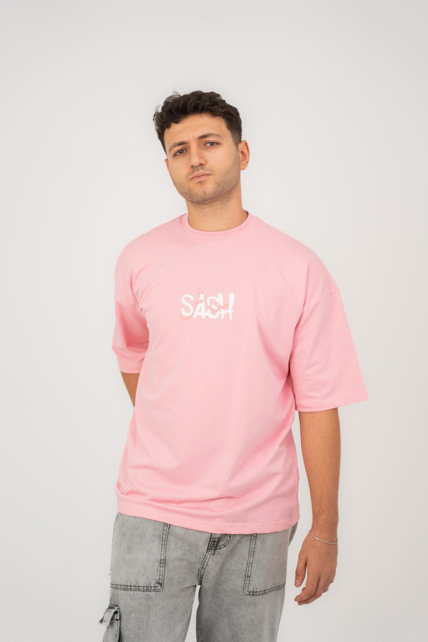 White Pinky loly | Oversized T-Shirt by Sash - Clothing