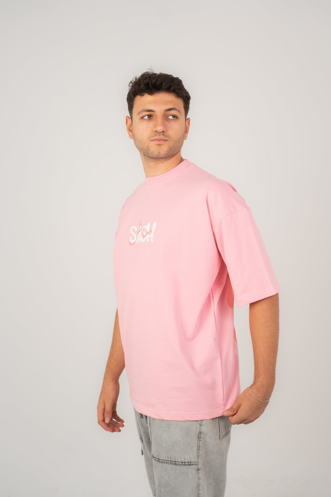 White Pinky loly | Oversized T-Shirt by Sash - Clothing