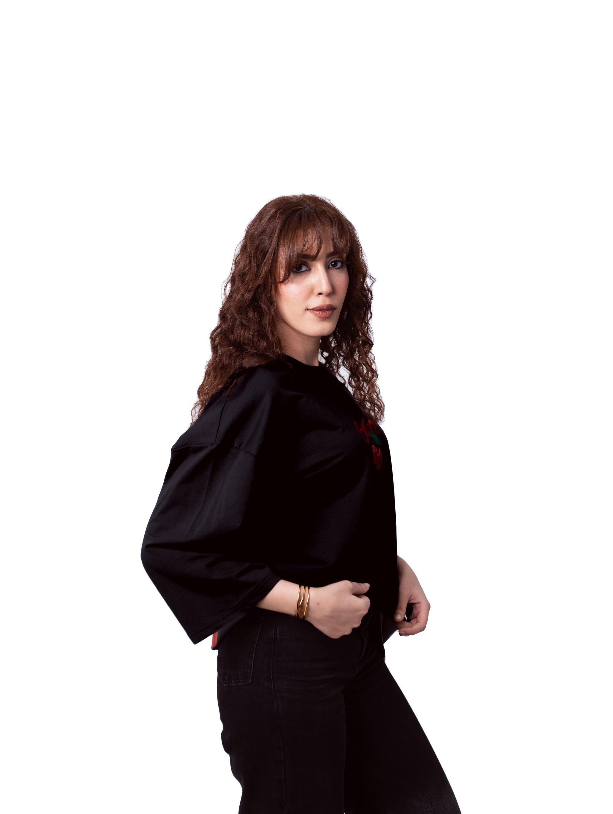 Black Hijab-Style T-shirt