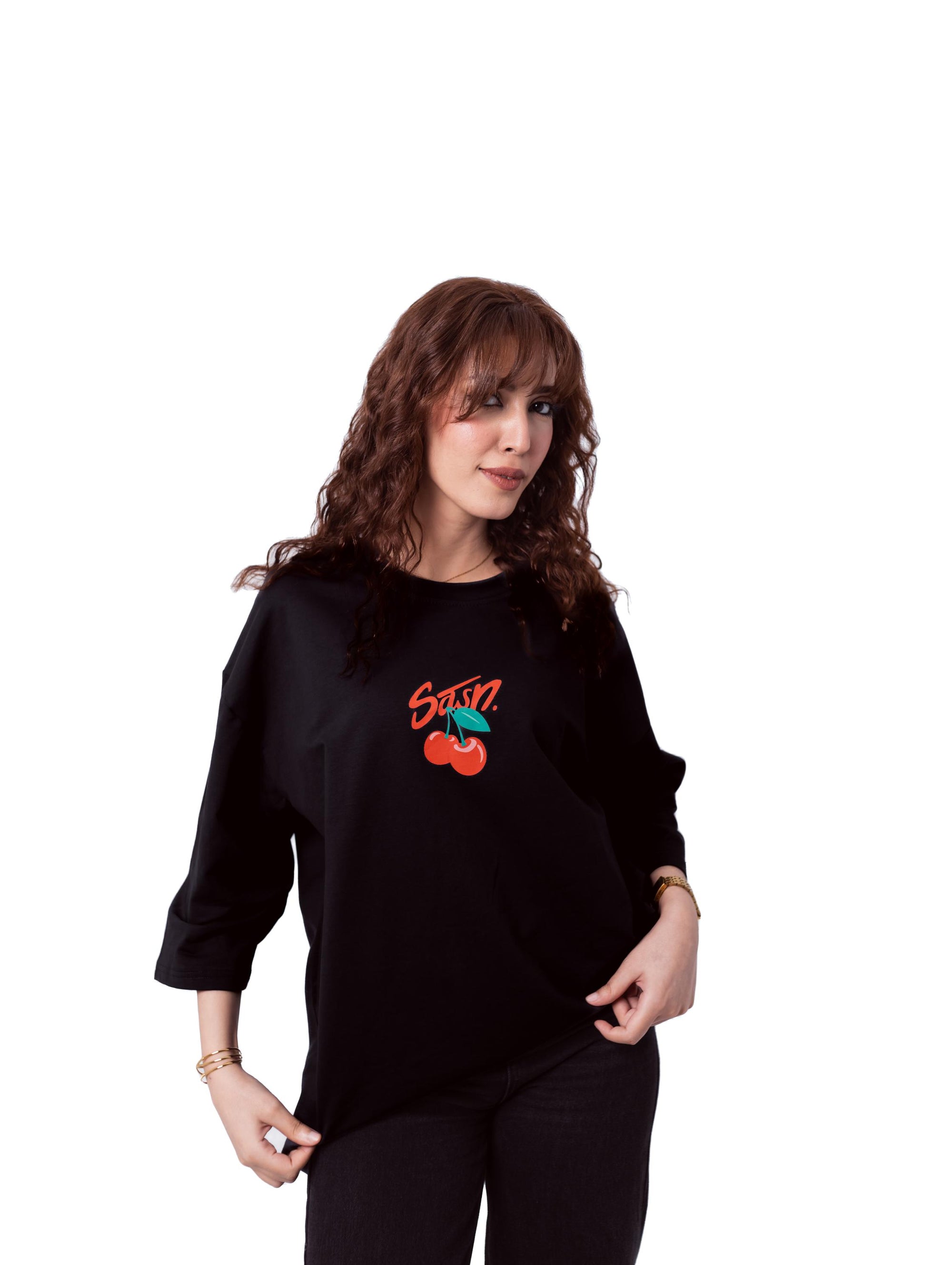 Black Hijab-Style T-shirt