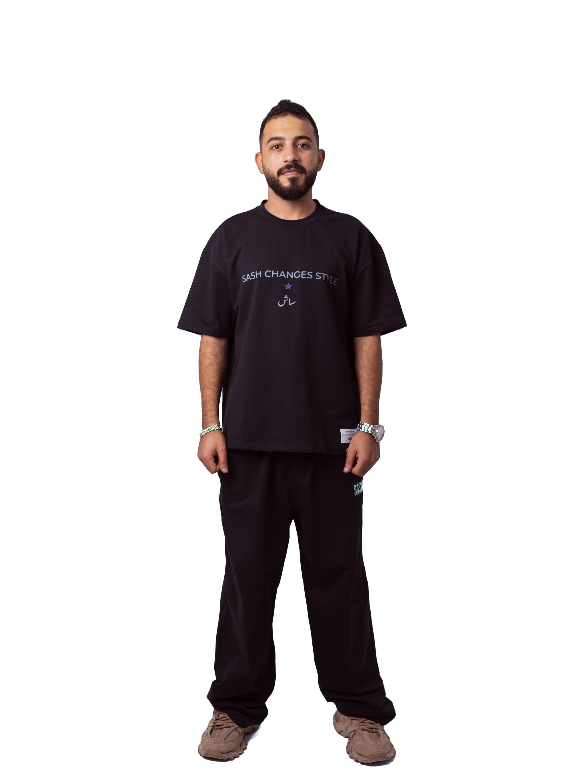 Black Sweatpants Printed