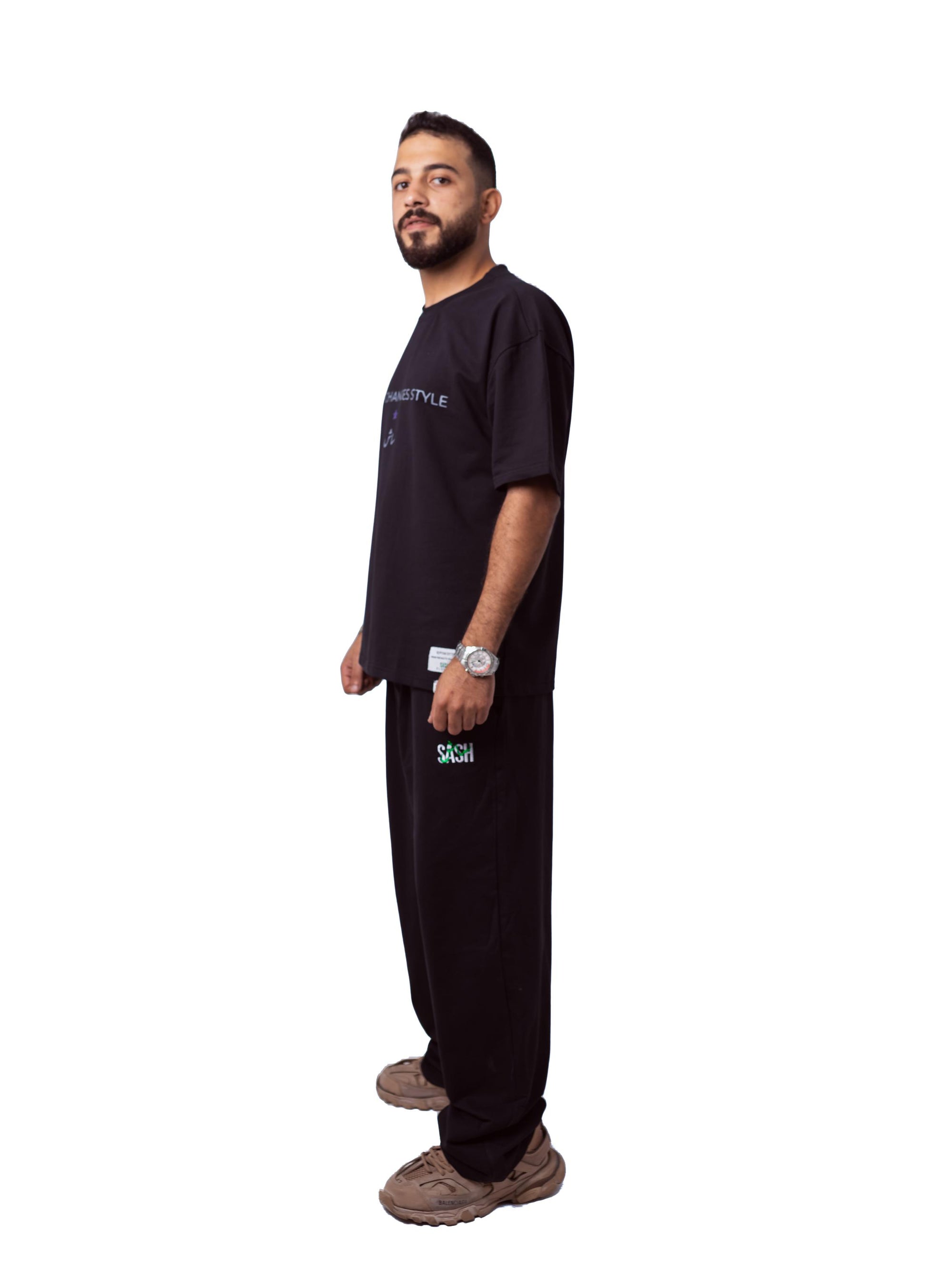 Black Sweatpants Printed