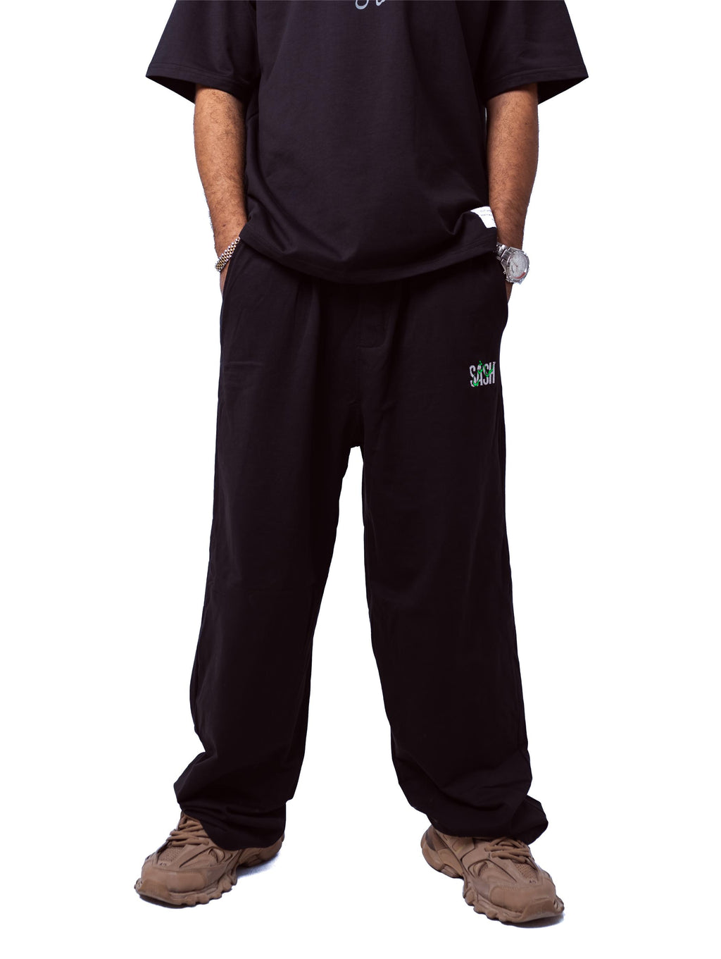 Black Sweatpants Printed