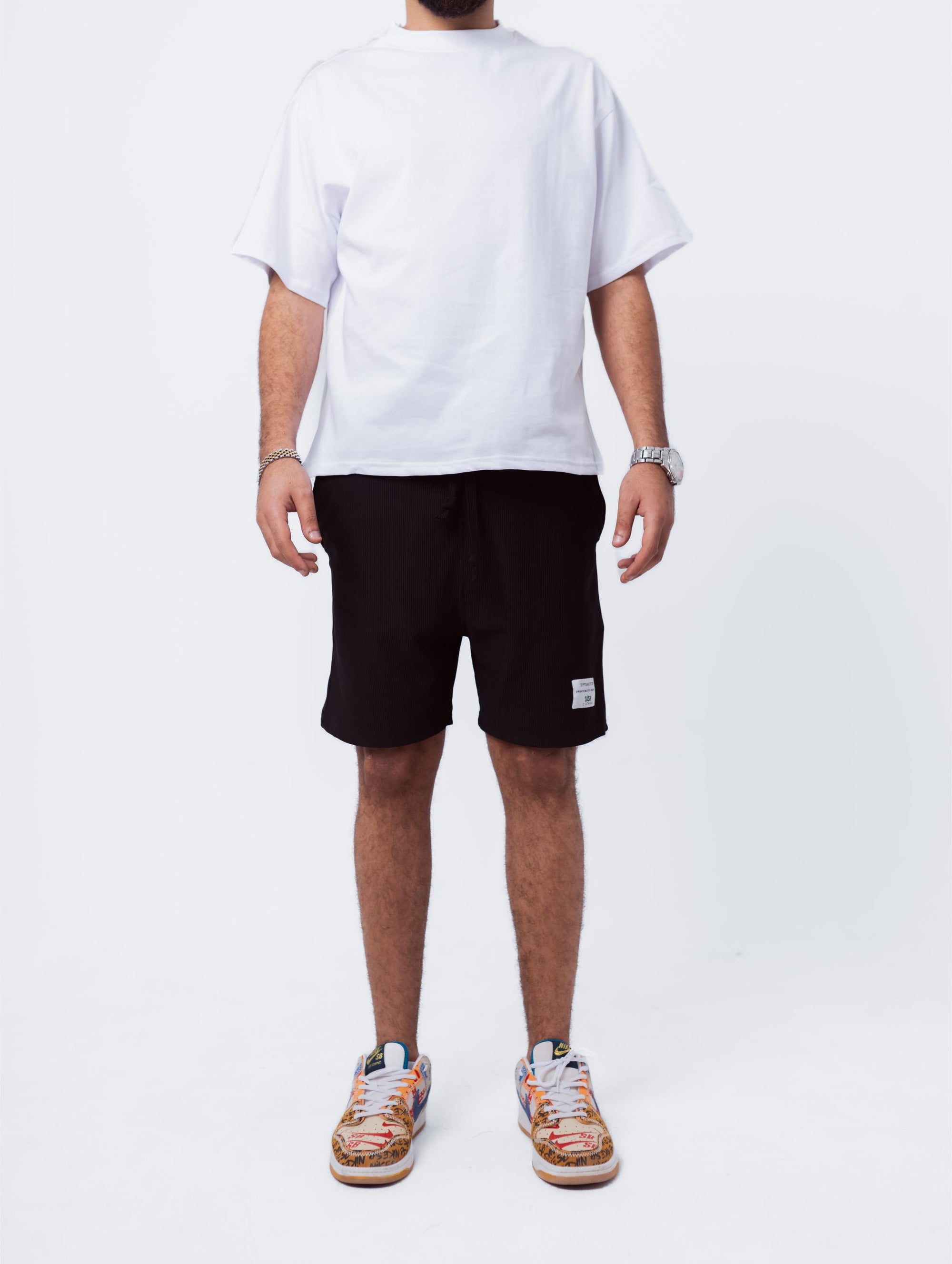 Black Printed Short