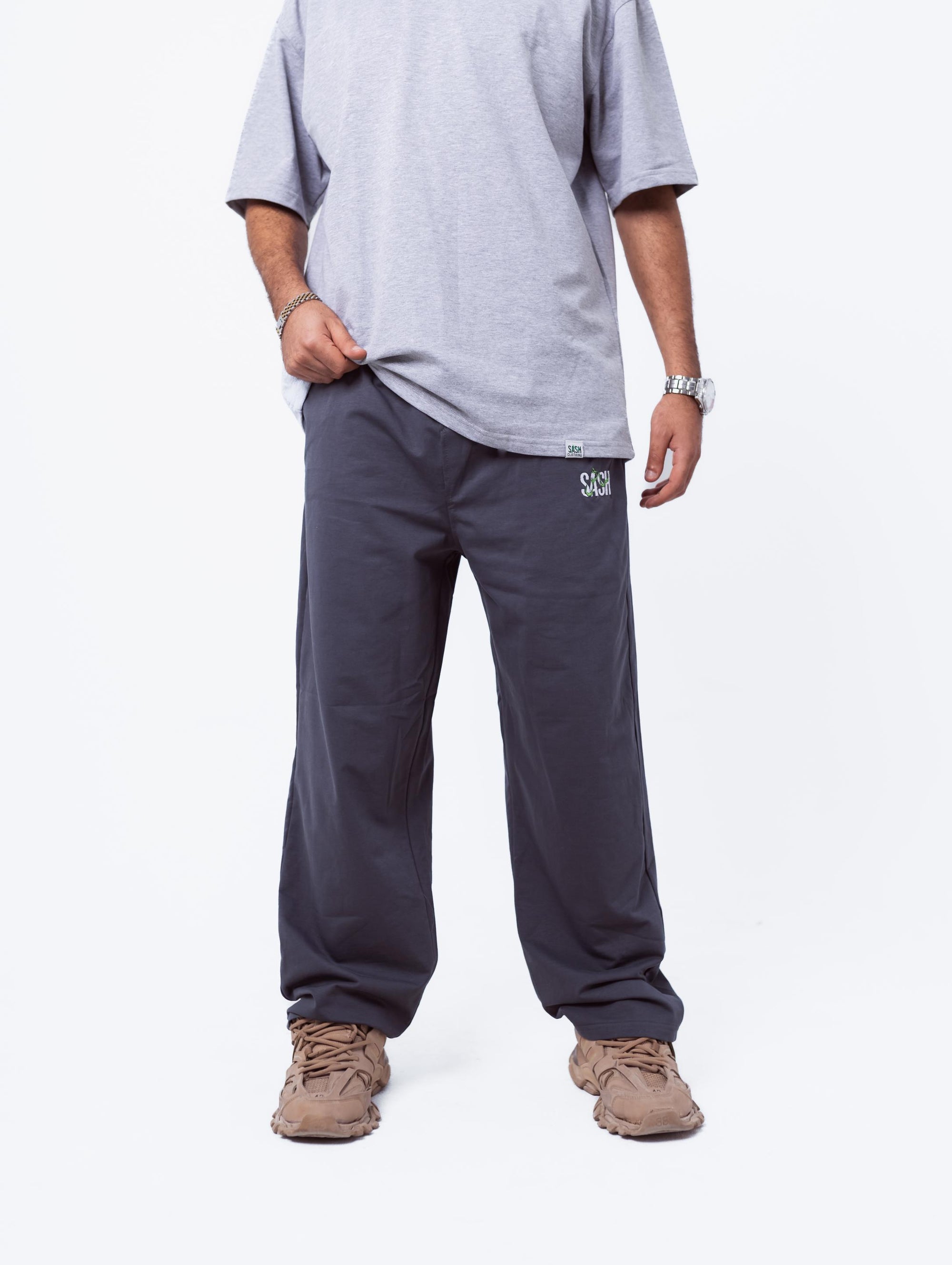 Grey Sweatpants Printed