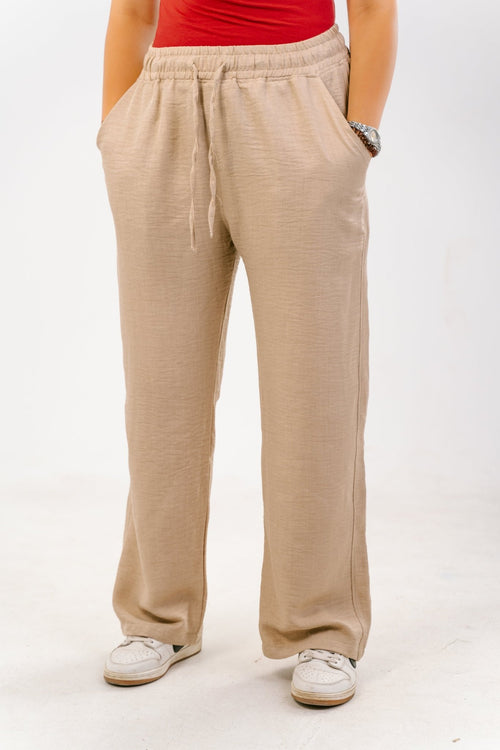 Beige Linen Pants | Linen Pants by Sash - Clothing