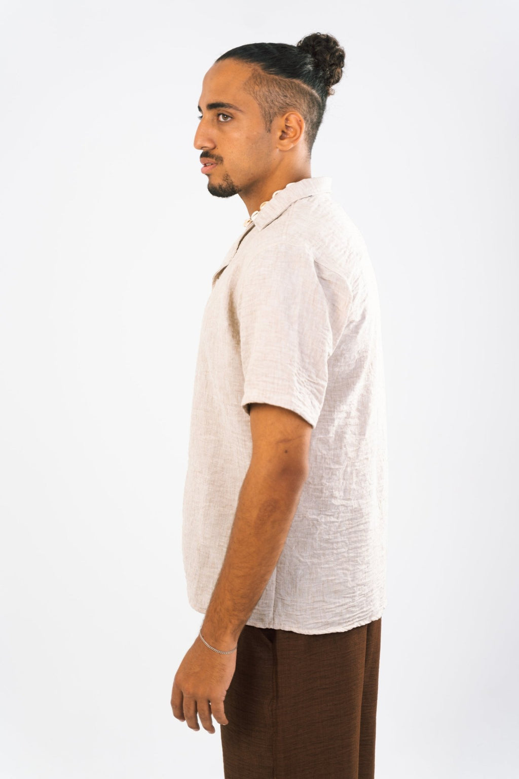 Beige Linen Shirt | Men's Shirt by Sash - Clothing