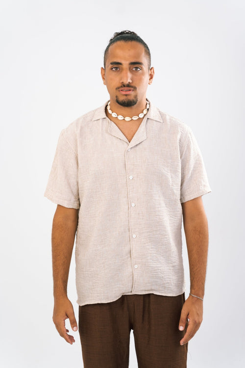 Beige Linen Shirt | Men's Shirt by Sash - Clothing