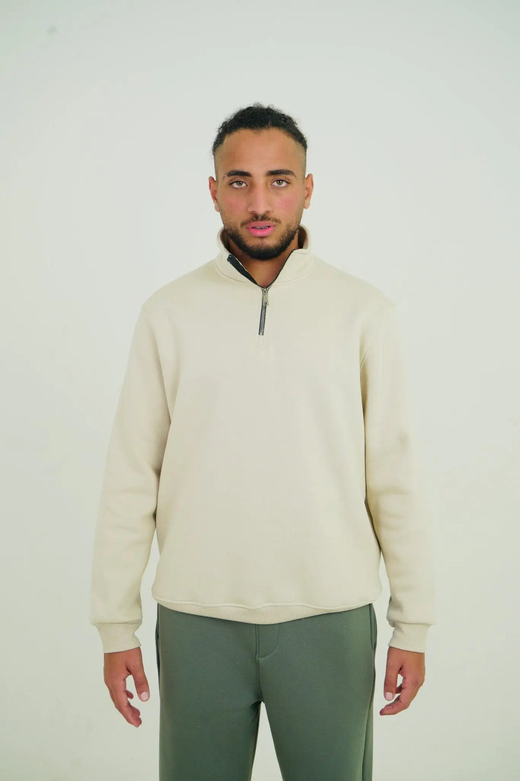 Beige Quarter Zipper | by Sash - Clothing