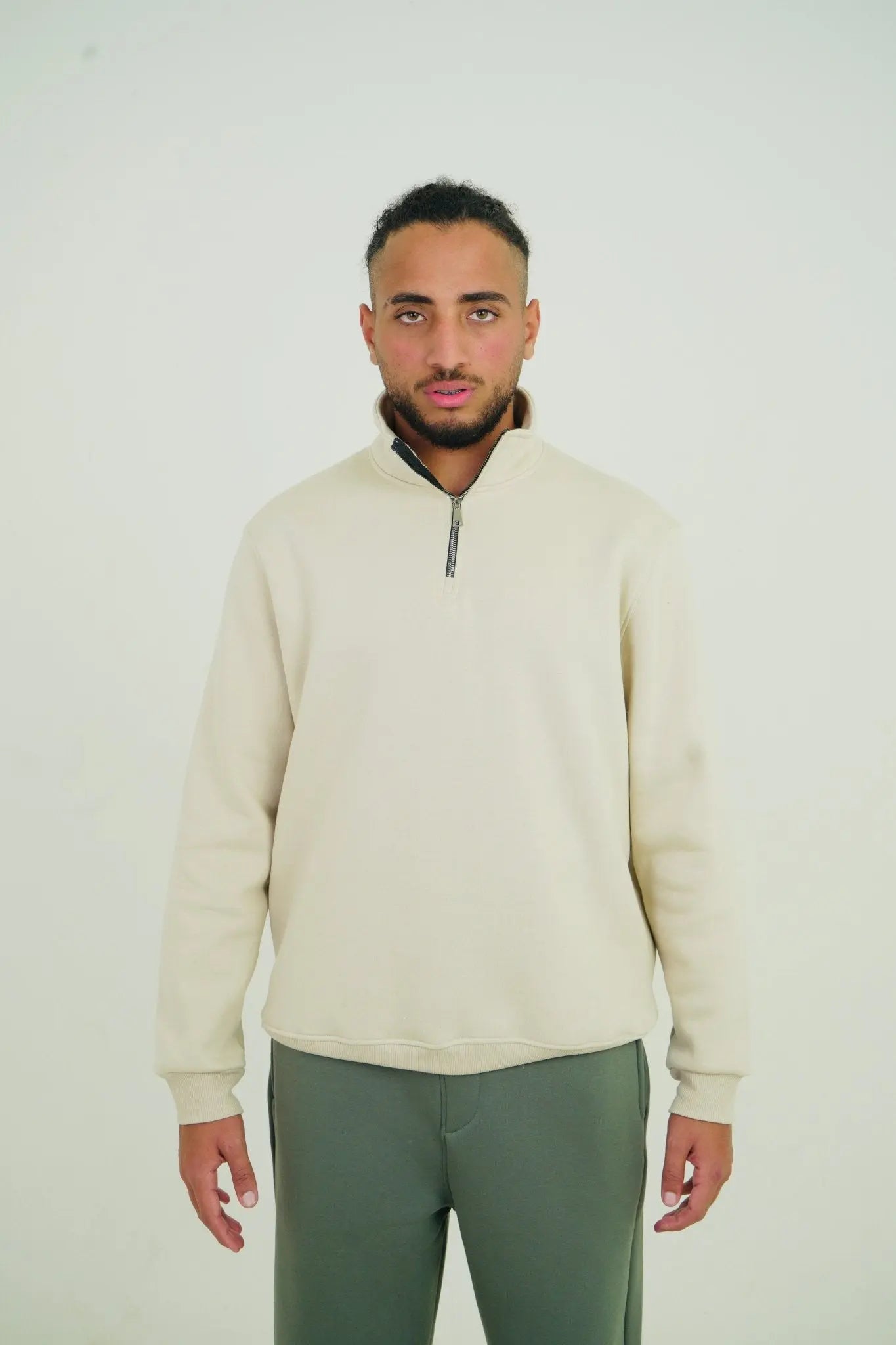 Beige Quarter Zipper | by Sash - Clothing