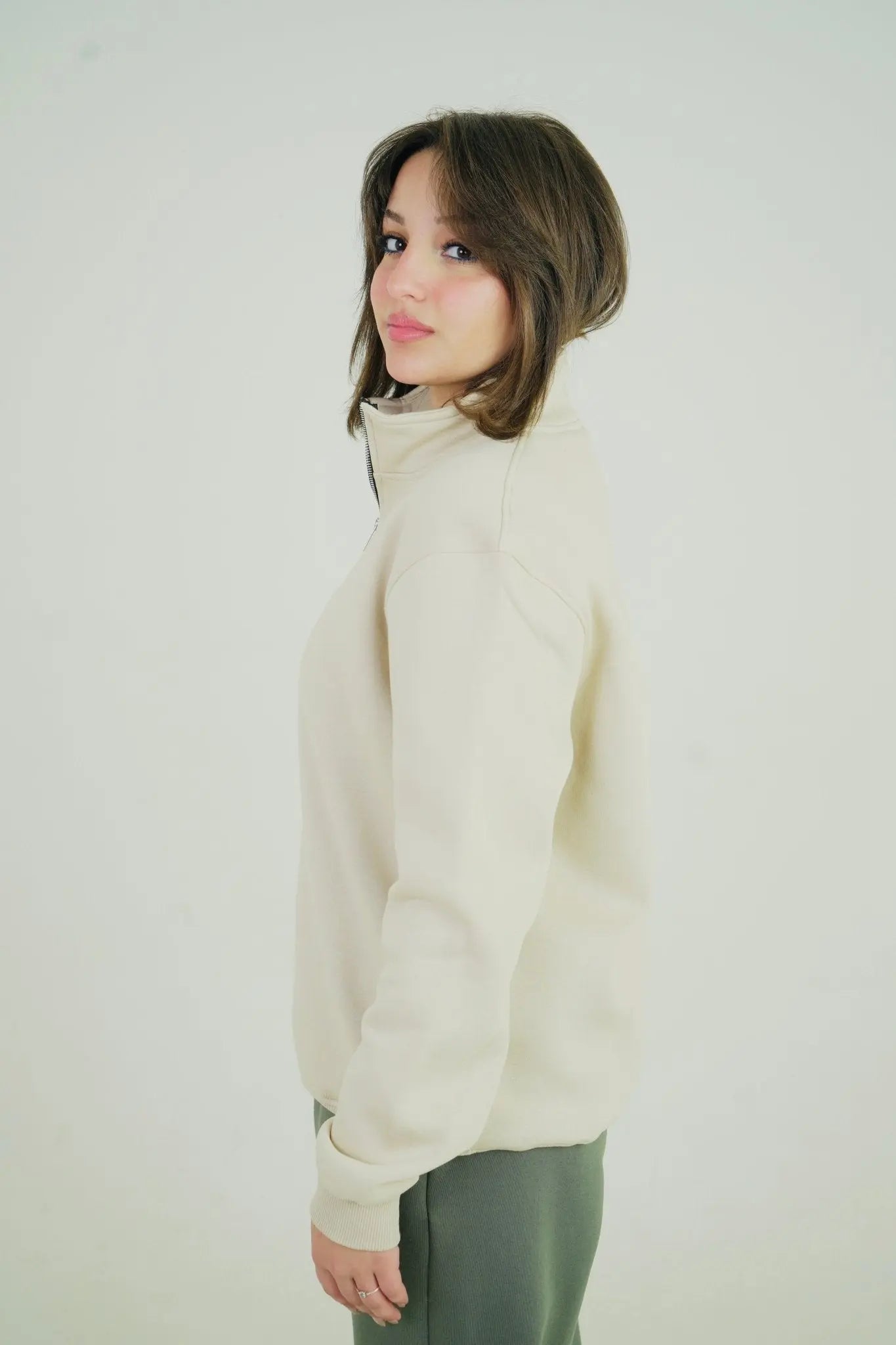 Beige Quarter Zipper | by Sash - Clothing