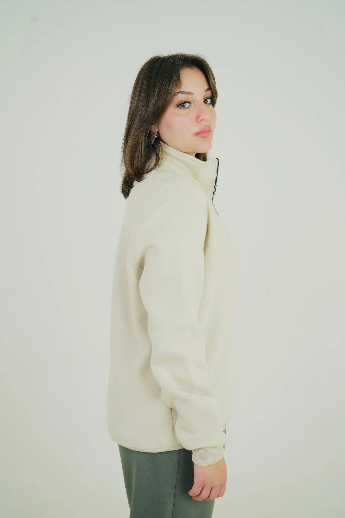 Beige Quarter Zipper | by Sash - Clothing