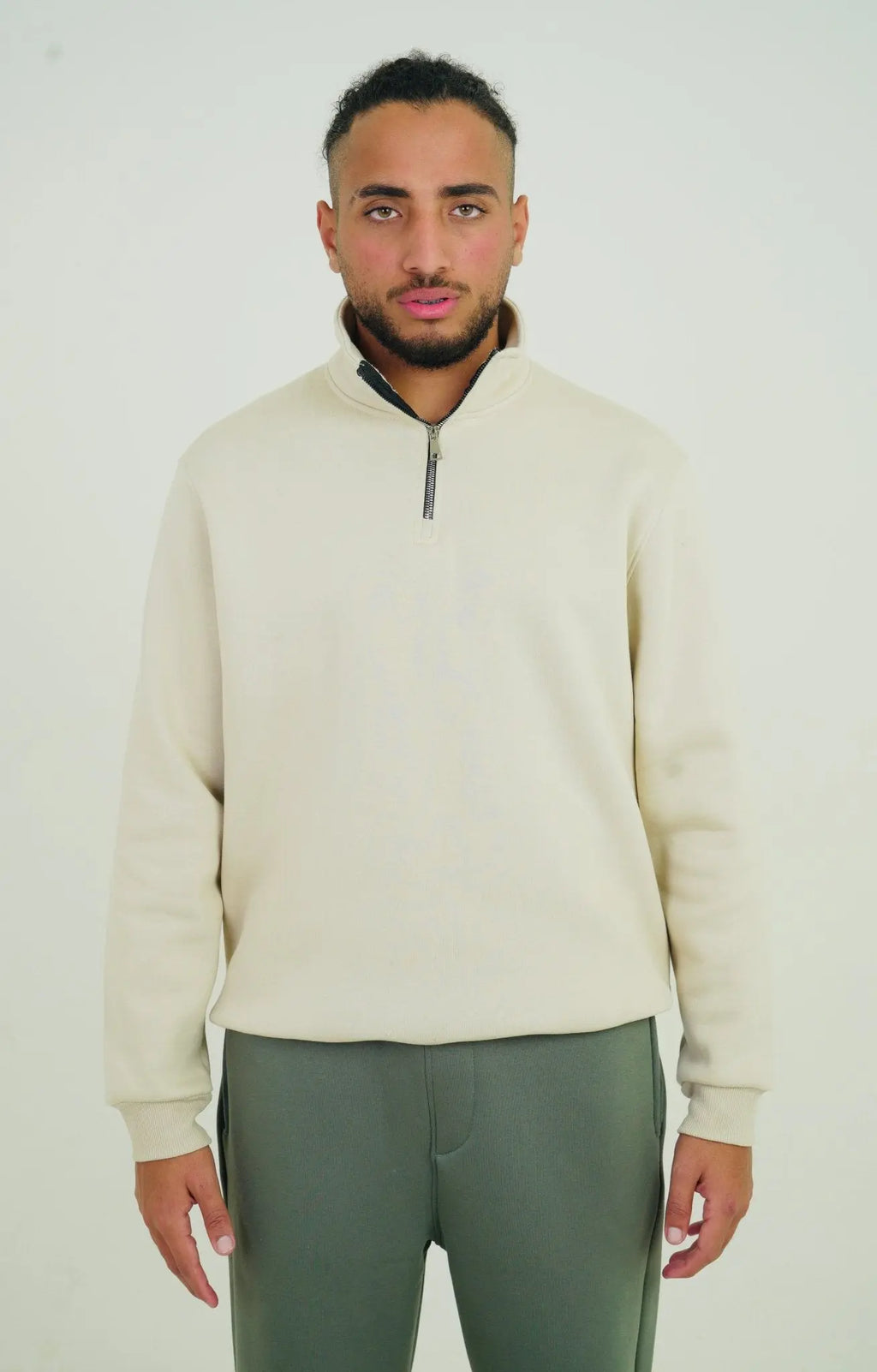 Beige Quarter Zipper | by Sash - Clothing