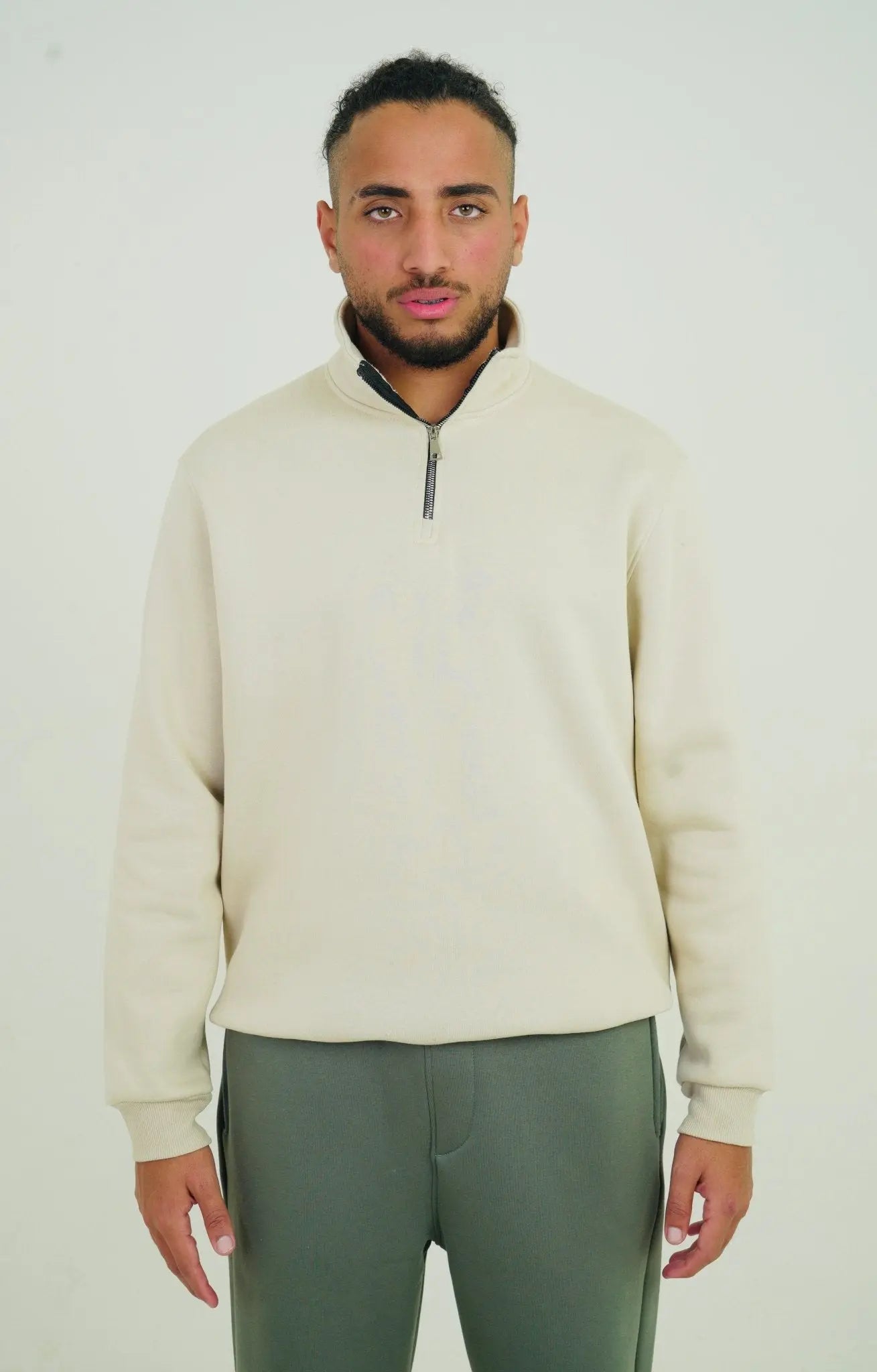 Beige Quarter Zipper | by Sash - Clothing