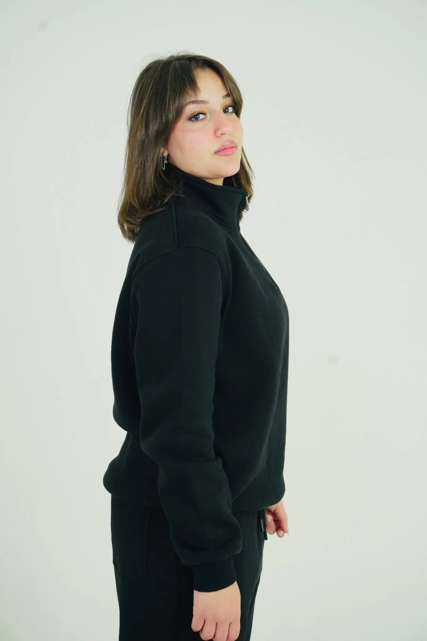 Black Quarter Zipper | by Sash - Clothing