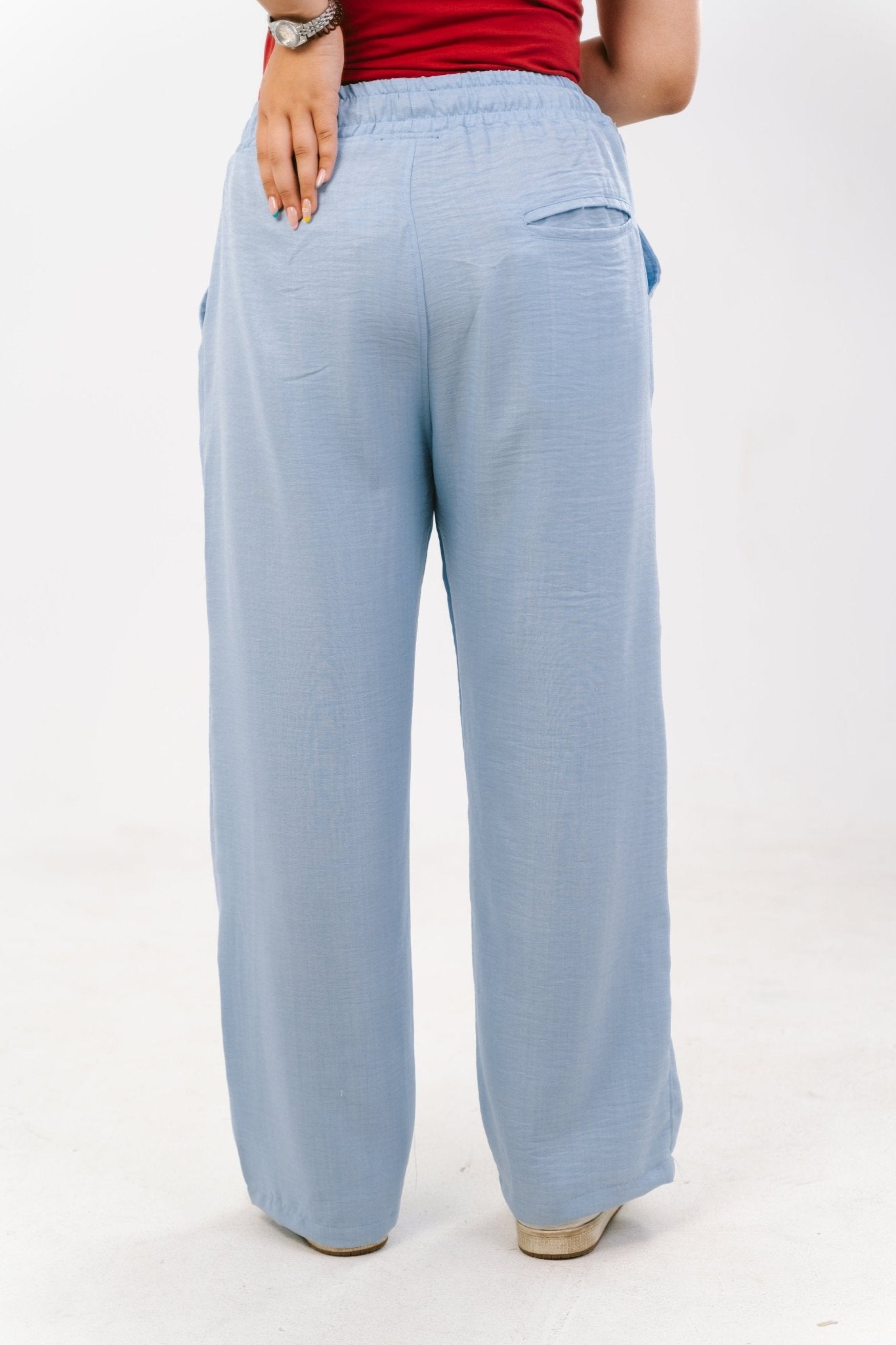 Blue Baby Linen Pants | Linen Pants by Sash - Clothing