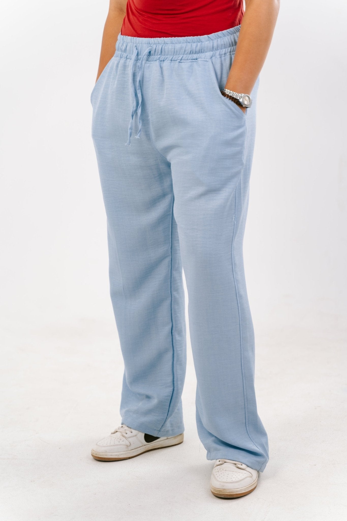 Blue Baby Linen Pants | Linen Pants by Sash - Clothing