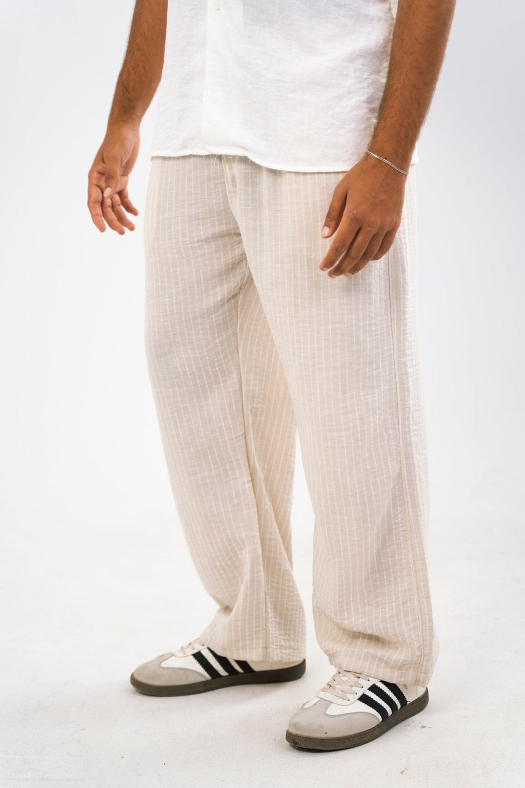 Off - White Stripe Linen Pants | Linen Pants by Sash - Clothing