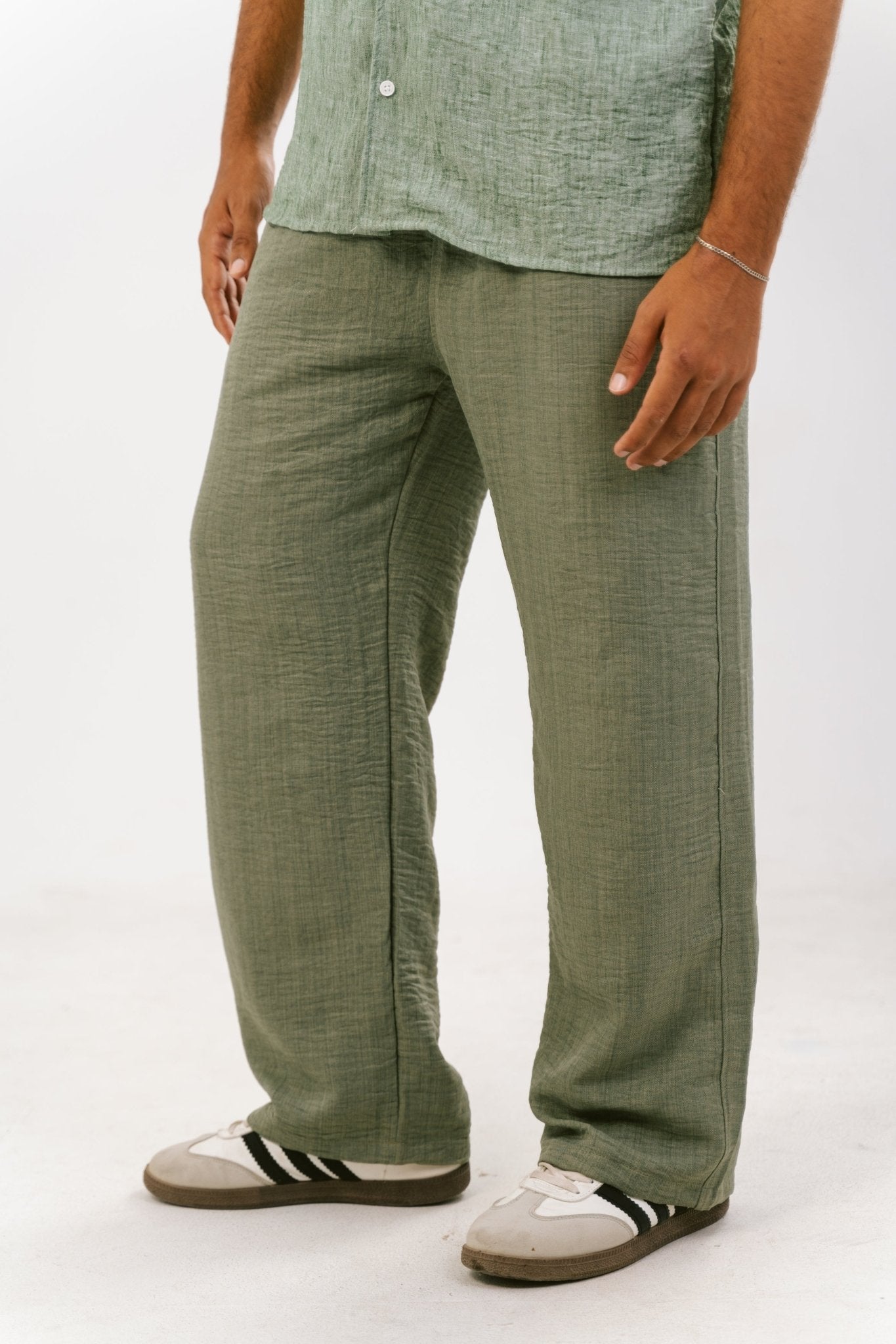 Olive Green Linen Pants | Linen Pants by Sash - Clothing