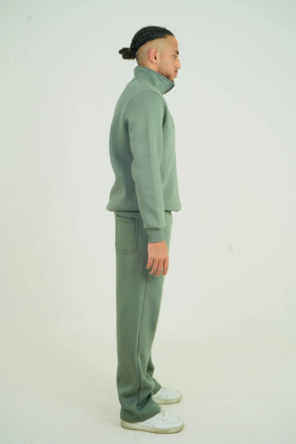 Olive Green Quarter Zipper | by Sash - Clothing