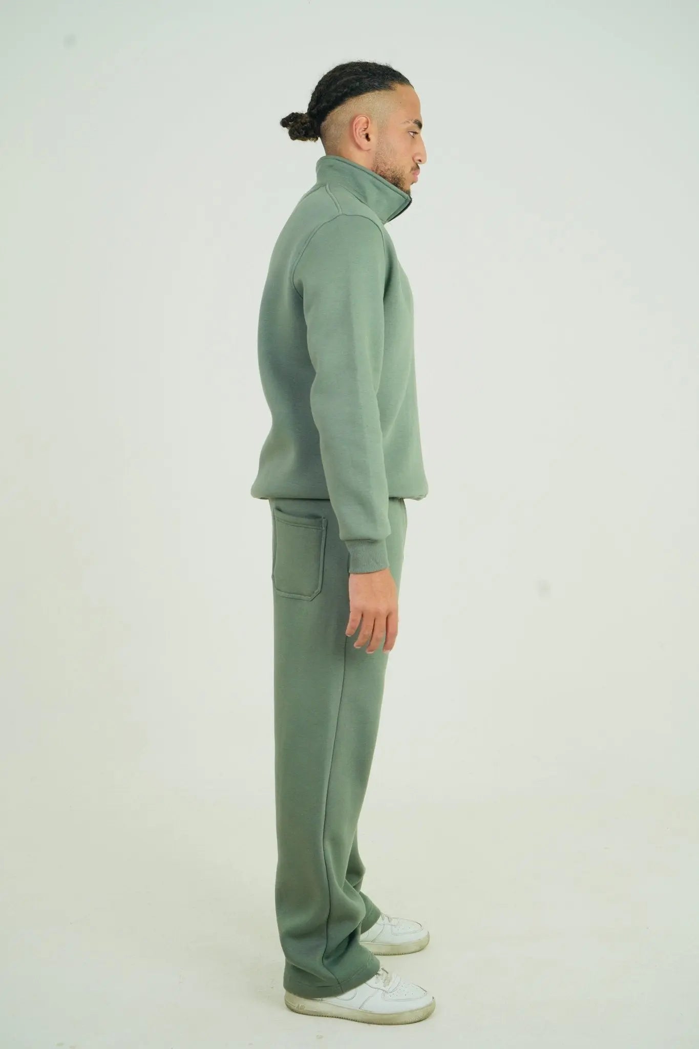 Olive Green Quarter Zipper | by Sash - Clothing
