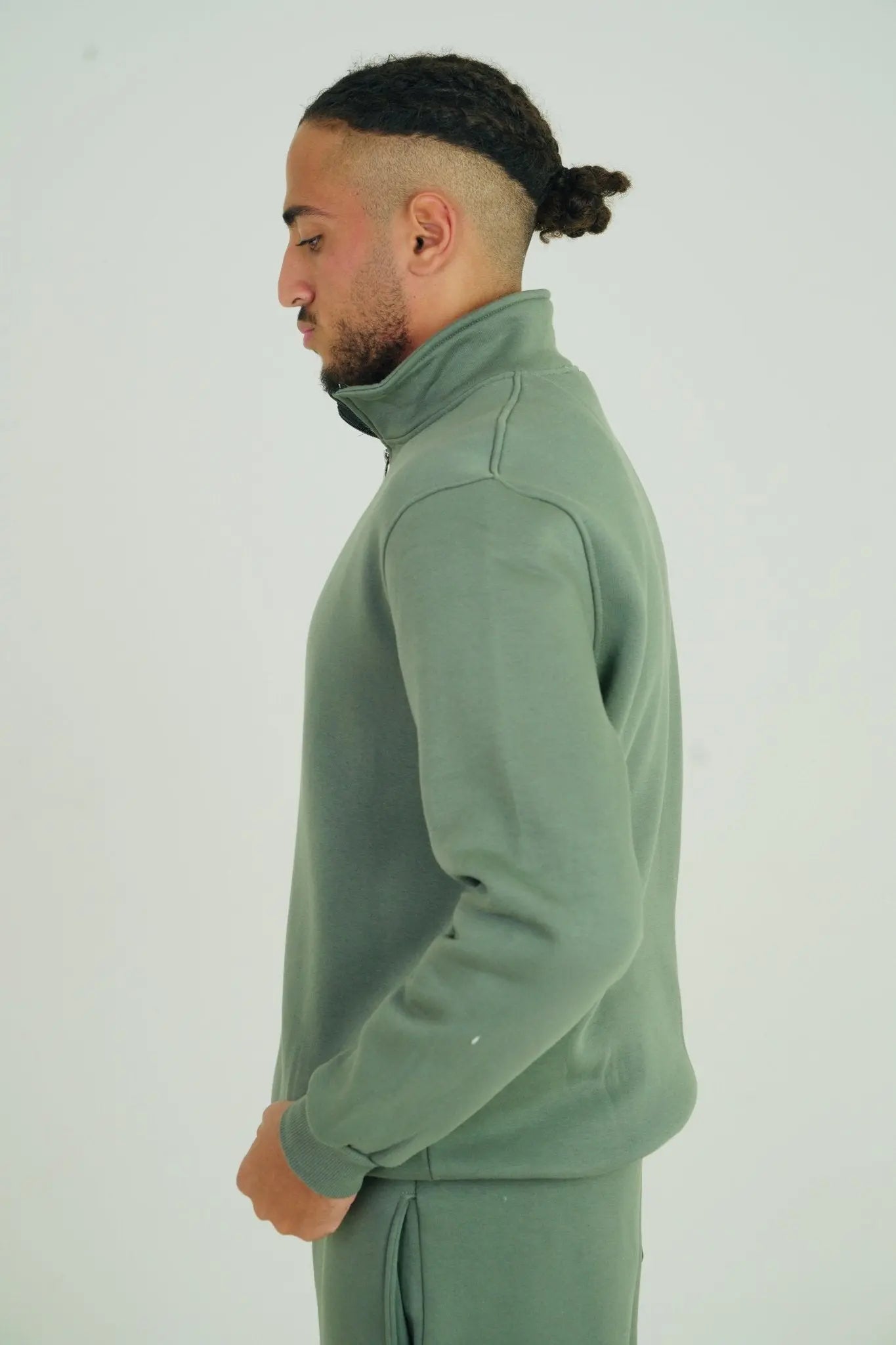 Olive Green Quarter Zipper | by Sash - Clothing
